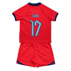 Baby Fußballbekleidung England Bukayo Saka #17 Auswärtstrikot WM 2022 Kurzarm (+ kurze hosen)